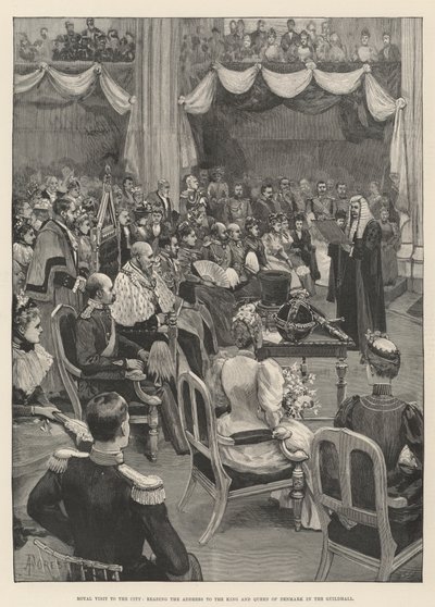 Royal Visit to the City, reading the Address to the King and Queen of Denmark in the Guildhall by Amedee Forestier